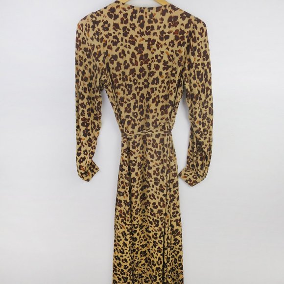 Gap Leopard Print Wrap Midi Dress Size 8 - Picture 6 of 9